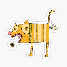 Cat Puke Stickers Redbubble