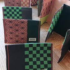 畳縁の名刺入れ 市松模様 麻の葉文様 市松模様 畳縁 文様