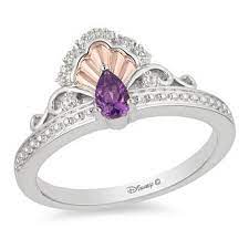 Enchanted Disney Fine Jewelry Amethyst Diamond Ariel Ring Product Number 4313062 Disney Engagement Rings Disney Fine Jewelry Enchanted Disney Fine Jewelry