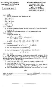 Một thí sinh thi vào lớp 10 tại tp.hcm đến muộn trong buổi sáng thi môn ngữ văn vì nhớ nhầm lịch. Tuyá»ƒn Sinh Lá»›p 10 Ä'á» Thi Ä'ap An Mon Toan