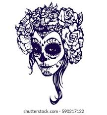 On october 31, all hallows eve, the children make a children's altar to invite the angelitos (spirits of dead children) to come back for a … Girl Skeleton Make Hand Drawn Vector Stock Vector Royalty Free 590217122