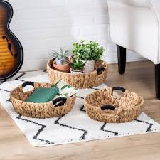 Honey Can Do 3pc Round Natural Baskets In 2020 Rattan Basket Home Decor Items Basket Sets