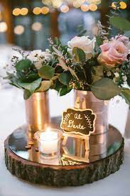 A wide variety of wood slab countertop options are available to you, such as project solution capability, design style, and warranty. Romantic Reception Flower Centerpiece Wood Slab With Mirror Copper Vase With Pi Beautiful Wedding Centerpiece Wedding Centerpieces Wood Centerpieces Wedding