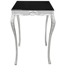 Bienvenue dans bar et table haute. Square Baroque Bar Table Silver Wood With Black Top