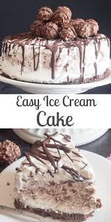 This Easy Ice Cream Cake Is Made With A Chocolate Wafer Base Two Types Of No Churn Ice Cream Ferre Easy Ice Cream Cake Homemade Ice Cream Cake Ice Cream Cake