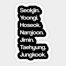 The band was formed by big hit entertainment. Bts Members Real Names Bts Sticker Teepublic