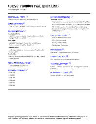 A practical guidance to reliable secondary and. Ad8226 Product Page Quick Links Last Content Update 02 23 2017 Comparable Parts Reference Materials Technical Articles Datasheet Ad8226 Analog Devices Revision C