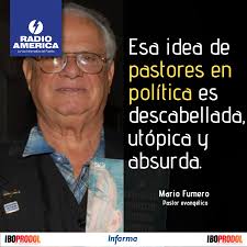 AméricaNoticias #Honduras El reverendo Mario Fumero, se pronunció a lo  expresado por el pastor Mario Barahona donde dijo que existen hondureños a  los que les gustaría que un evangélico gobierne el país.