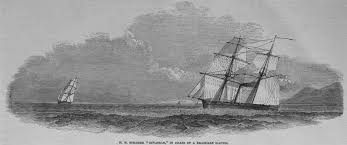 British Naval Vessel Chases a Slave Ship, 1850 · Slavery Images