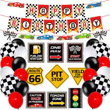 My baby boy turned two in quarantine since we couldn't. Race Car Birthday Party Decoration Set Race Car Party Signs Racing Birthday Banner Checkered Flags Balloons For Boys Party Party Diy Decorations Aliexpress