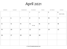 Just click print right from your browser. April 2021 Calendar Templates