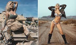 Former US Marine turned model nicknamed 'The Combat Barbie' poses in sexy  shoot 