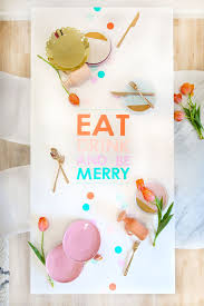 Diy Vinyl Typography Table Runner Lovely Indeed Diy Vinyl Easter Diy Diy Party Decorations