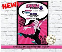 The Spider Verse Invitation Spider Man Invitation Spider Verse Spider Verse Birthday Spider Spiderman Birthday Spiderman Invitation Moana Party Invitations