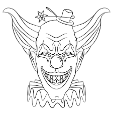 Coloring Book For Adults Scary Clown Drawing Scary Clown Face Scary Clowns