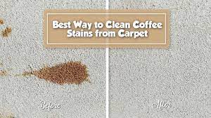 To remove a coffee stain from carpet, mix one tablespoon of white vinegar, one tablespoon of liquid dish soap, and two cups of warm water in a baking soda and detergent is a powerful combination to solve your coffee stain problem. Best Way To Remove Coffee Stain From Carpet Stain Fu Coffee Stain Removal Stain Remover Carpet Carpet Stains