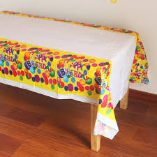 Disposable Plastic Table Cloth Table Cover Tablecloth Waterproof For Kids Happy Birthday Party Cloth Table Covers Happy Birthday Party Decorations Table Covers