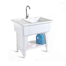 plastic laundry tub wash sink with a