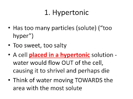 If you place an animal or a plant cell in a hypertonic solution, the cell shrinks, because it loses water ( water moves from a higher concentration inside the cell to a lower concentration outside ). Ppt Osmosis Powerpoint Presentation Free Download Id 3068760