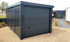 Carport With Sectional Door And Wall Elements In Anthracite Carport Canopy Carport Designs Carport Garage