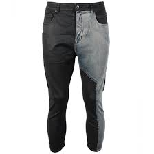 Rick Owens Drkshdw Combo Detroit Cropped Jeans Hervia