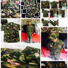 Baju kemeja putih berkolar lengan panjang, seluar slack berkasut dan sarung. Baju Kostum Askar Kanak Kanak 2 11 Tahun Lengan Pendek Siap Topi Shopee Malaysia