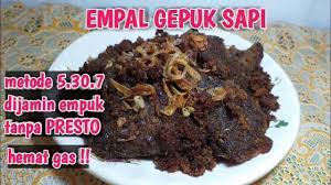 Silakan klik cara membuat gepuk bandung | resep empal daging sapi khas sunda untuk melihat artikel selengkapnya. Resep Empal Gepuk Sapi Empuk Tanpa Presto Youtube