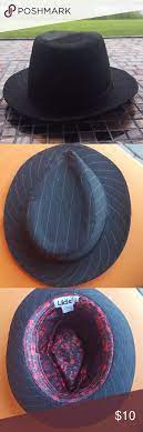 Lids Black Pinstripe Fedora Hat Size S M Hat Sizes Fedora Hat Pinstripe
