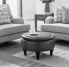 Round seat fill material seat fill material details: Ottomans Storage Ottomans Blue Faux Leather Round Storage Ottoman With Tray Top Kings Brand Furniture Home Kitchen
