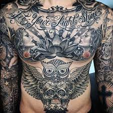 This stomach tattoo looks unique with various themes in it. Top 103 Best Stomach Tattoos Ideas 2021 Inspiration Guide Belly Tattoos Stomach Tattoos Chest Tattoo Men