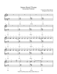 Sheet music for trumpet with orchestral accomp. James Bond Theme By Monty Norman Piano Sheet Music Intermediate Level Piano Sheet Music Free Piano Sheet Piano Sheet Music