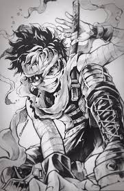 Midoriya Izuku Character Art Anime Sketch Hero