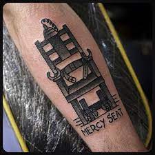 Tattoo artist •harley davidson •metallica. Electric Chair By Philip Yarnell Philipyarnelltattoos Done At Skynyardtattoo Electricchair Tattoo Tattoos Tattoos Neck Tattoo Traditional Tattoo Art
