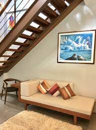 Day Bed Sofa Under The Stairs Living Room Under Stairs Home Stairs Design Small Apartment Living Room