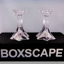 Art deco style , color: Vintage Mikasa Candle Holders Firestar Pattern Austria Etsy Crystal Glass Set Candle Holders Candlesticks