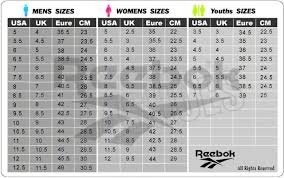 Reebok Insta Pump Fury Size Chart