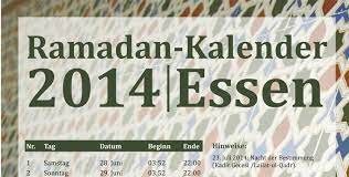 Wichtige termine und infos zum fastenmonat. Ramadan Kalender 2014 Fur Essen Online Kommission Islam Und Moscheen In Essen