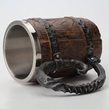 Each item is uniquely designed and no mug is identical. Original Viking Drinking Mug Sealed Simulation Log Double Stainless Steel Mug Gift Home Cup Wood Color Walmart Canada