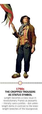 Length Becomes A Class Issue In Revolutionary France As Peasants Don Ankle Length Trousers In Contrast To The Knee Breeches Cropped Trousers French Revolution