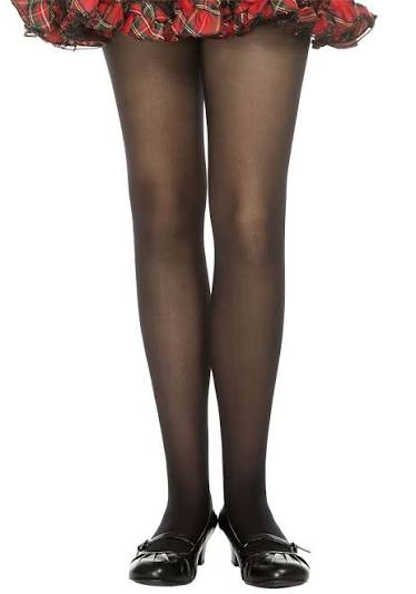 Music Legs 280-BLACK-M Girls Opaque Tights, Black - Medium