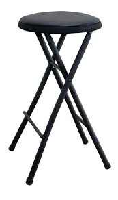 Round Folding Stool Seat Foldable Chair Kitchen Bar Counter Lightweight Black Folding Stool Portable Chair Foldable Bar Stools