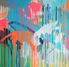 Aquatic Size 97 X 100cm Acrylic On Canvas Absract Art Painting Australian Art