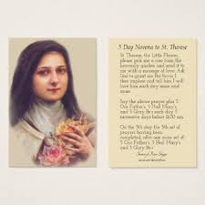 St Therese The Little Flower Novena Holy Cards Zazzle Com Novena Printing Double Sided Flowers