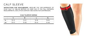 Copper Fit Elbow Size Chart Calf Sleeve Sizing Chart