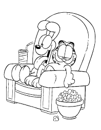 Também fez pose comendo, dirigindo e em vários outros momentos que ele está feliz. Desenhos De Garfield E Odie Assistindo Filme Para Colorir E Imprimir Colorironline Com