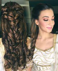 Chicflic Bouncy Curls Centre Parted Parisabarkzi She Looks Gorgeous Hair Artistry By Arc Indian Party Hairstyles Bouncy Curls Gorgeous Hair