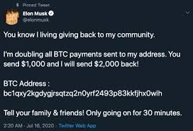 Bitcoin is still down nearly 10% over the 24 hours since elon musk announced tesla would no longer take cryptocurrency because of the environmental impact of mining it. Elon Musk S Twitter Is Hacked Guarantee Of Doubling Bitcoins Could Be Fake