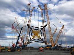 Demag Crawler Cranes Effortlessly Up End Gigantic Wind