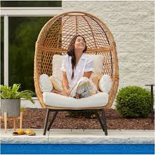 Better Homes And Gardens Ventura Boho Stationary Wicker Egg Chair Walmart Com In 2020 Outdoor Wicker Chairs Outdoor Furniture Collections Egg Chair