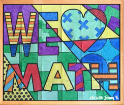 Art And Math Coloring Sheets For Holidays Math Art Math Coloring Math Bulletin Boards Middle School